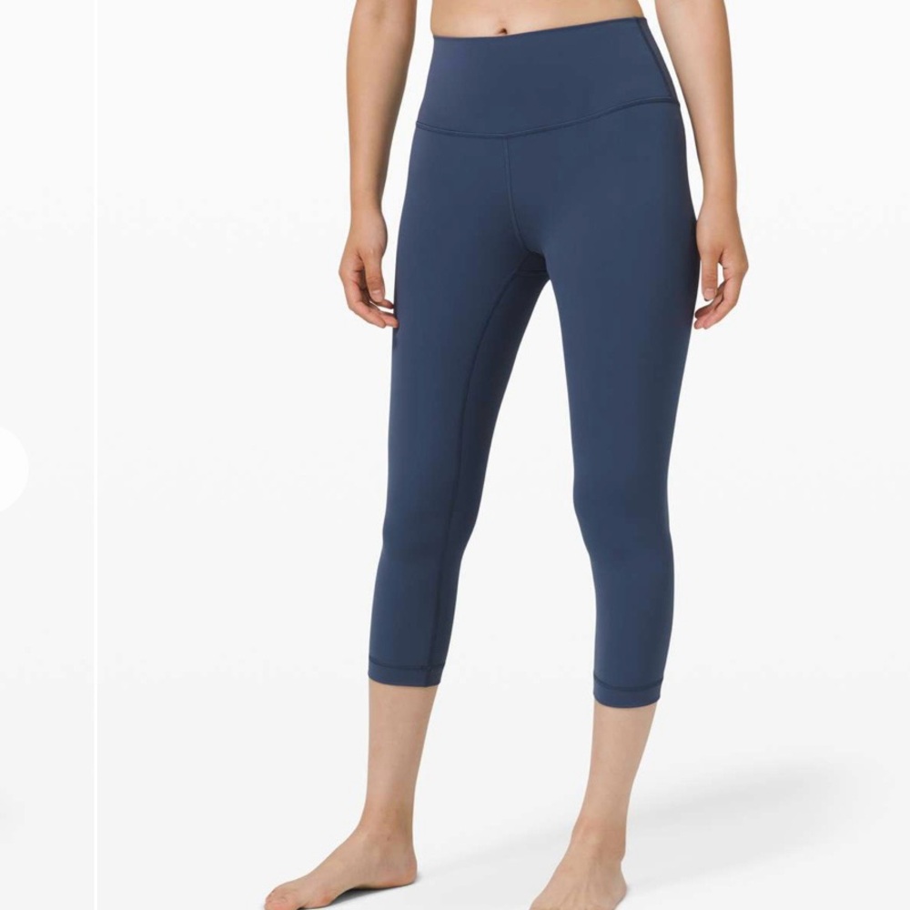 Lululemon Wunder Under Crop High-Rise Full-On Luxtreme 21" Sz 2 Iron Blue